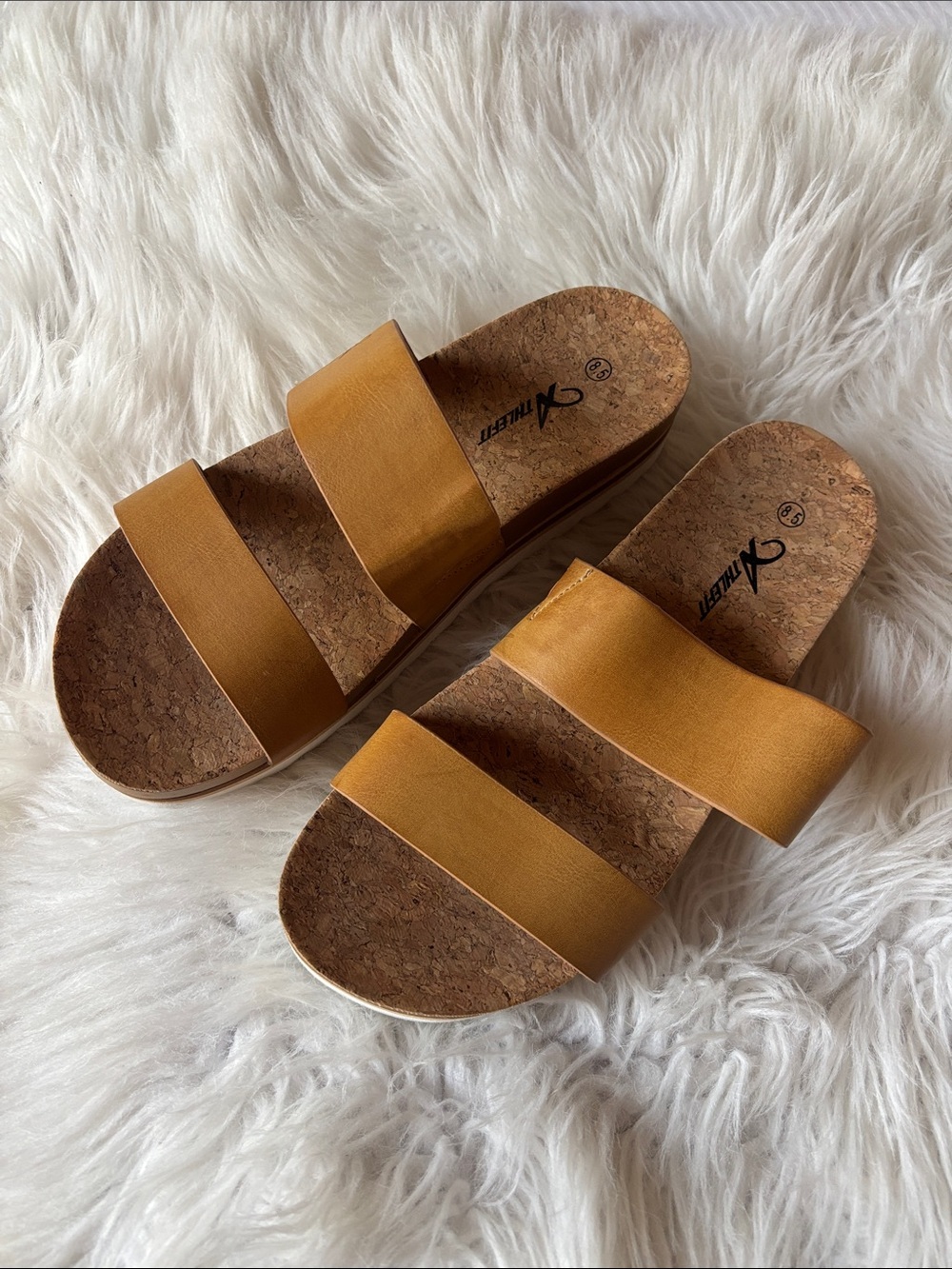 Athlefit Double-Strap Slide Sandals Size 8.5